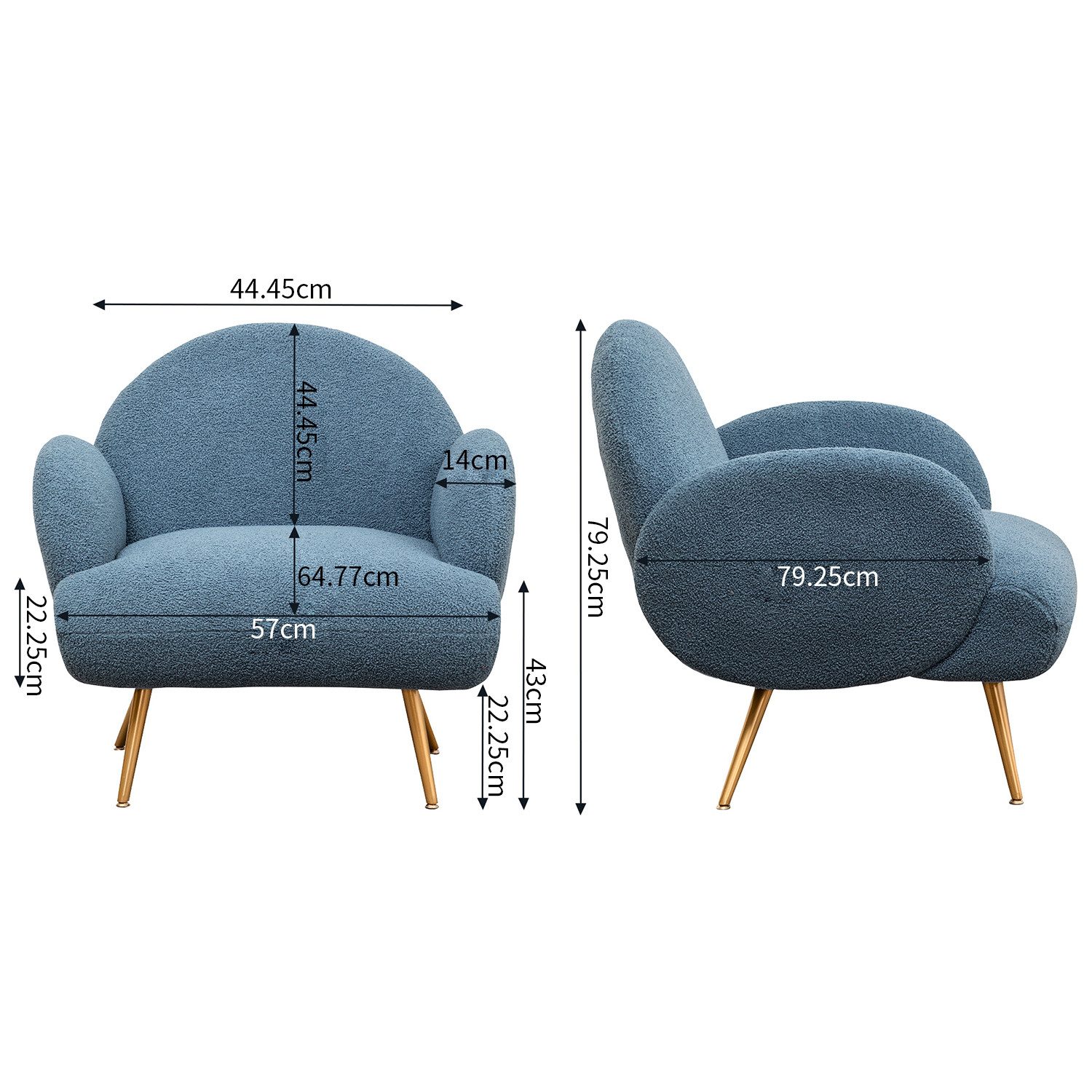 AISALL Sessel Loungesessel mit Metallbeinen, Einzelnes günstig online kaufen