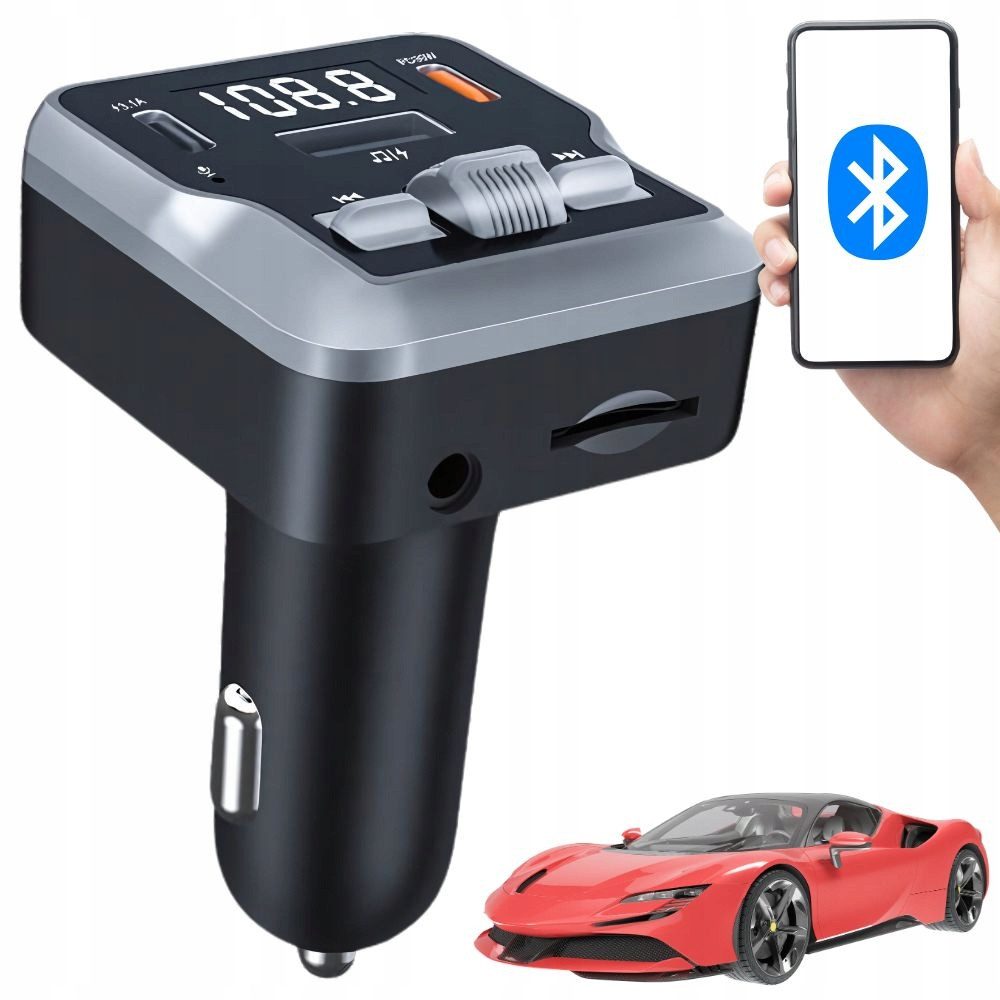 VERK GROUP FM Transmitter Bluetooth 5.3 USB-C KFZ Ladegerät 30W KFZ-Transmitter, Bluetooth 5.3, USB-C Power Delivery 30 W