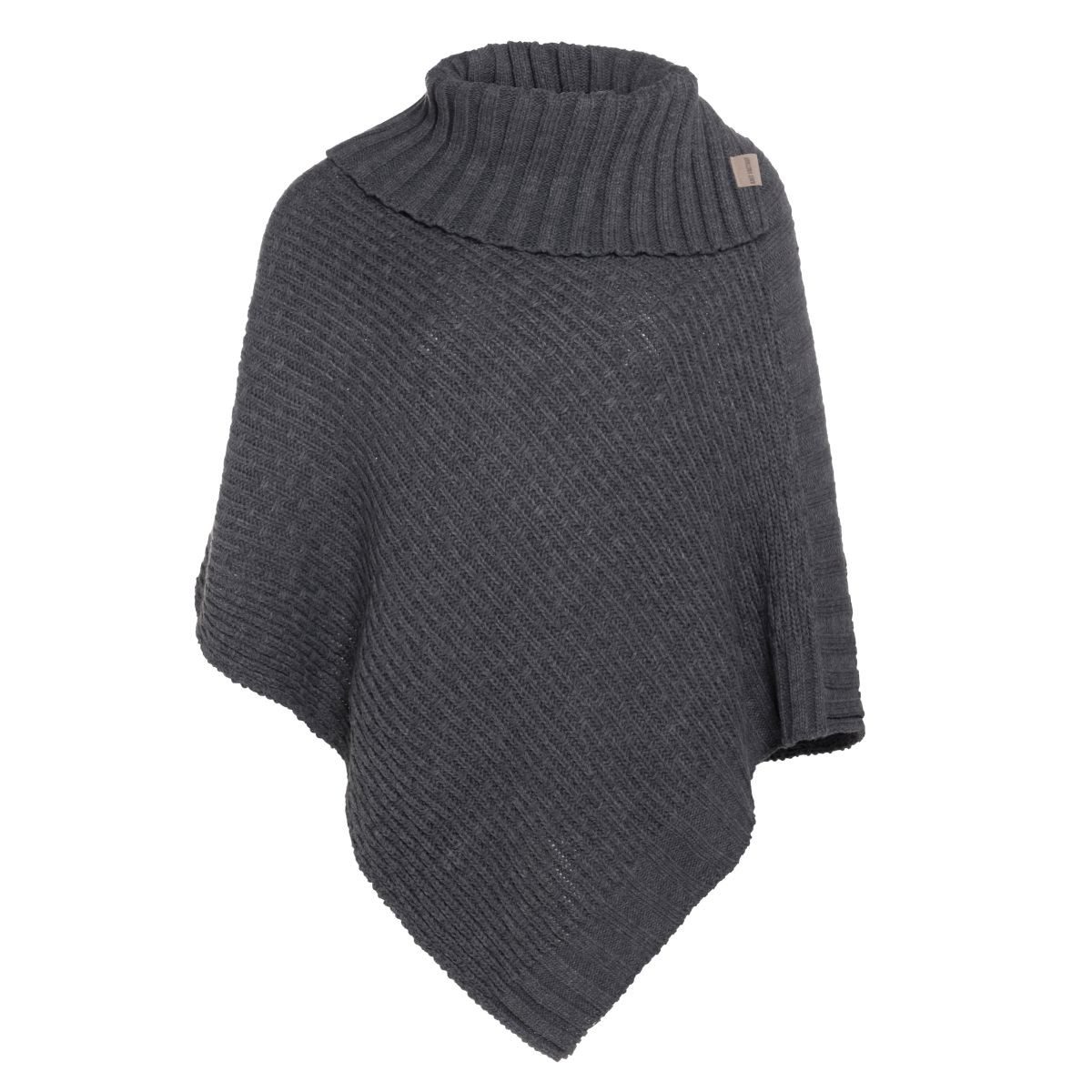 Knit Factory Strickponcho Nicky Ponchos One Size Glatt Anthrazit (1-tlg) modern Strickware Strickartikel Poncho