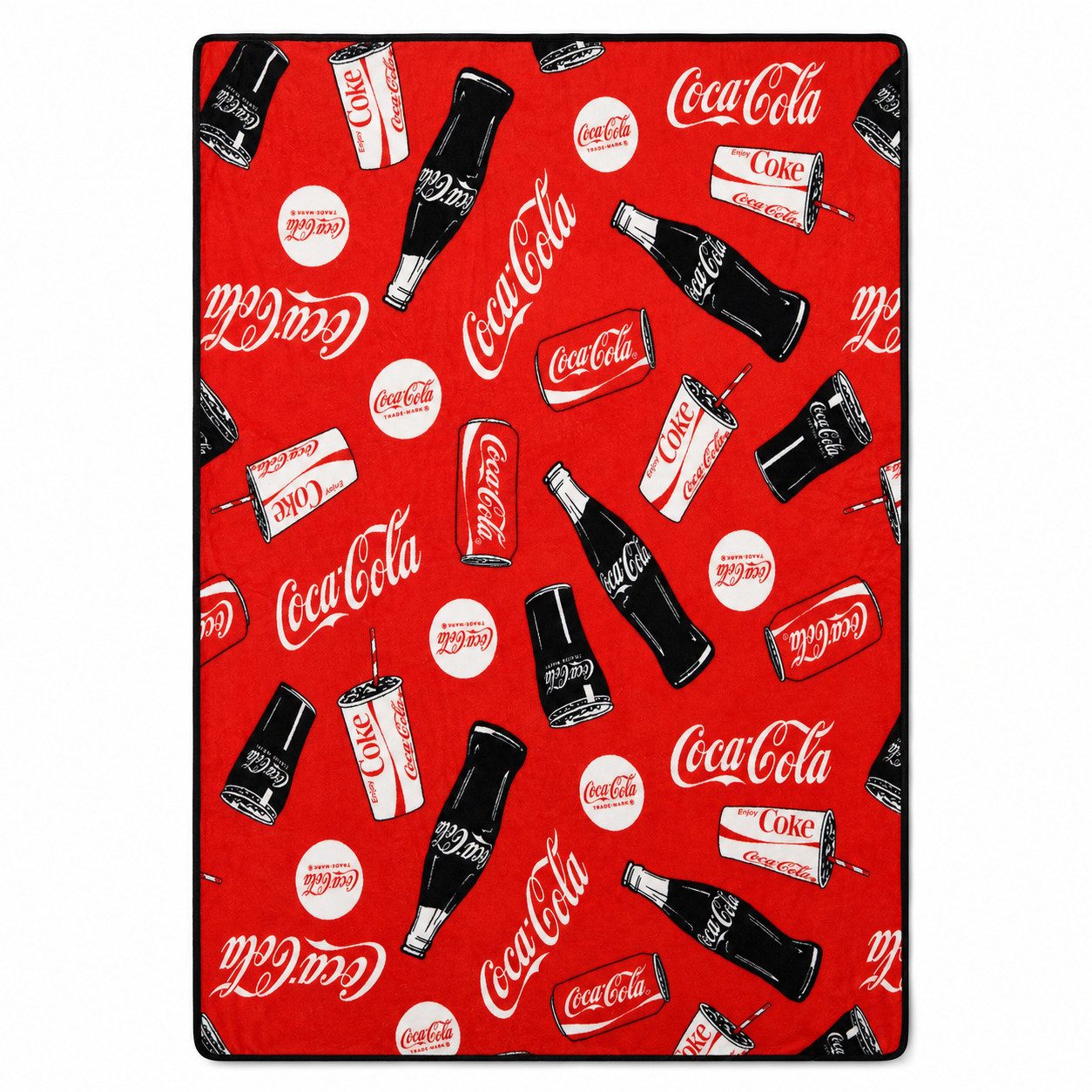 Wohndecke Coca Cola warme Fleecedecke leichte Kuscheldecke 120x150 cm, COCA COLA