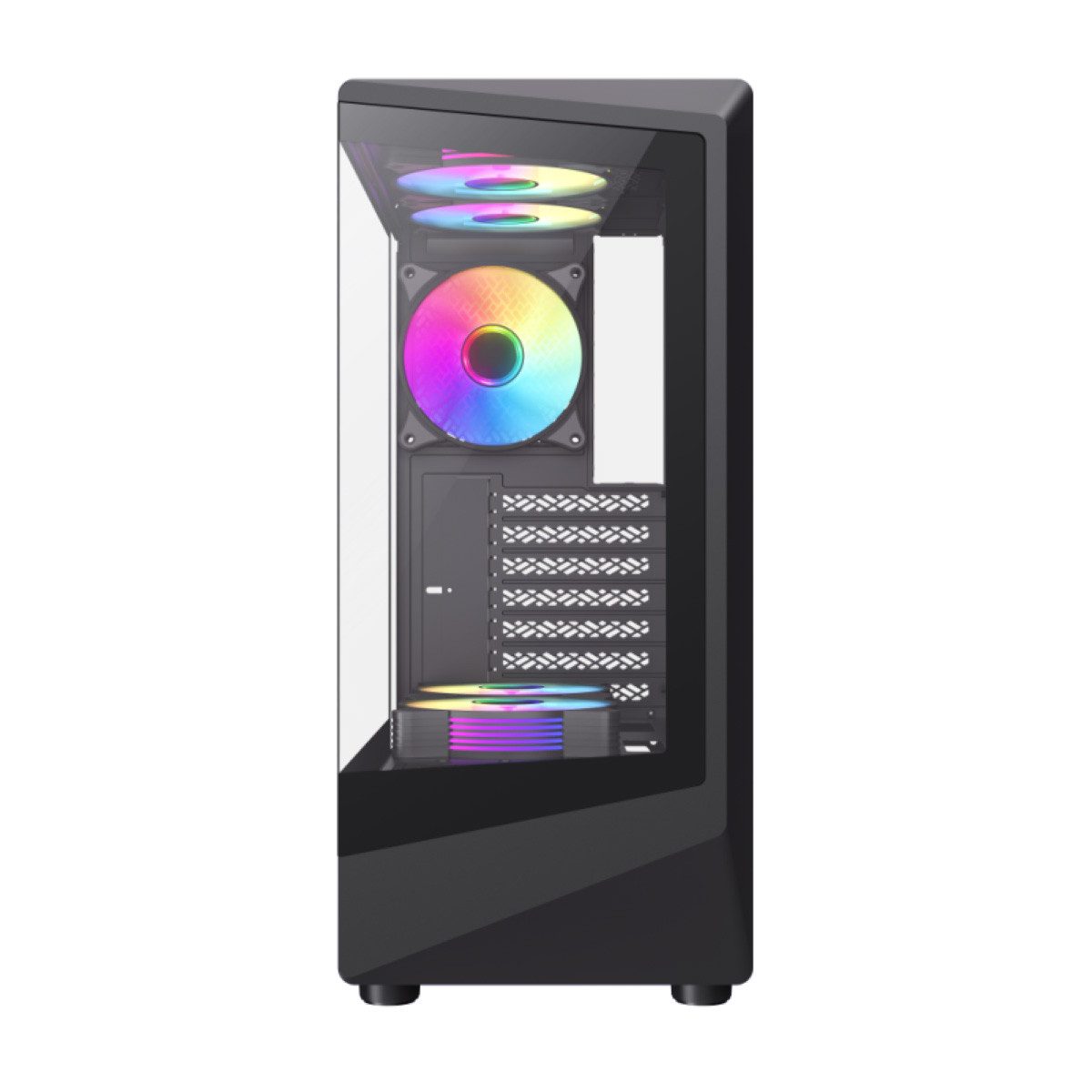 GAMEMAX Gaming-Gehäuse GAMEMAX SET VISTA COC AB Midi-Tower, 1x USB 3.0, 1x USB 2.0, GX-1050 PRO BK Netzteil 80+ Platinum