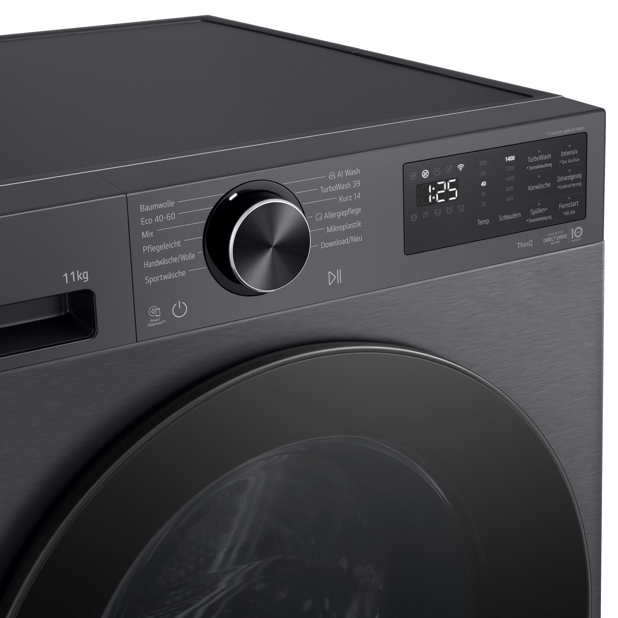 LG Waschmaschine F4WX701YB, 11 kg, 1351 U/min, Smarte Bedienung mit Wi-Fi + Bluetooth – Bild 5 von 5