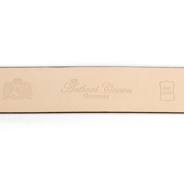 Anthoni Crown Ledergürtel in angesagter Cognac Farbe, dunkel glänzende elegante Gürtelschließe
