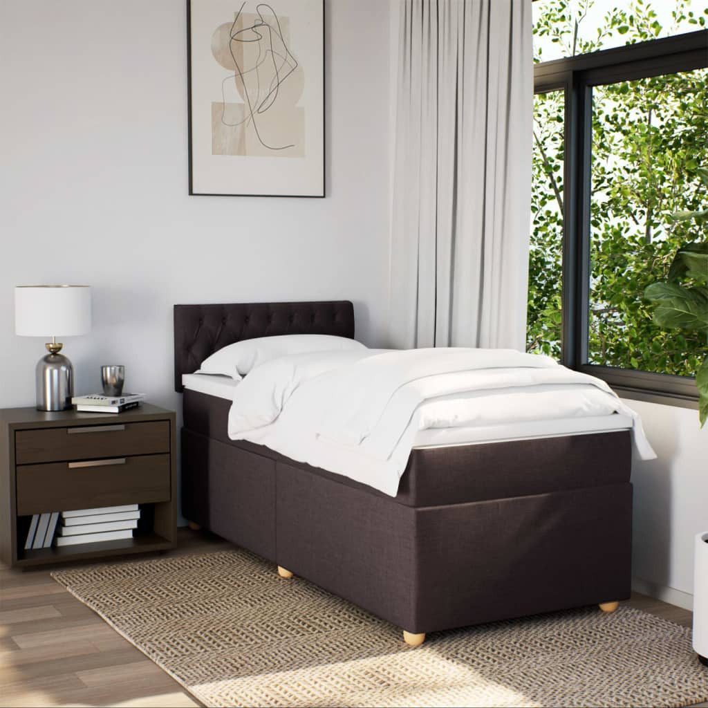 vidaXL Bett Boxspringbett mit Matratze Dunkelbraun günstig online kaufen