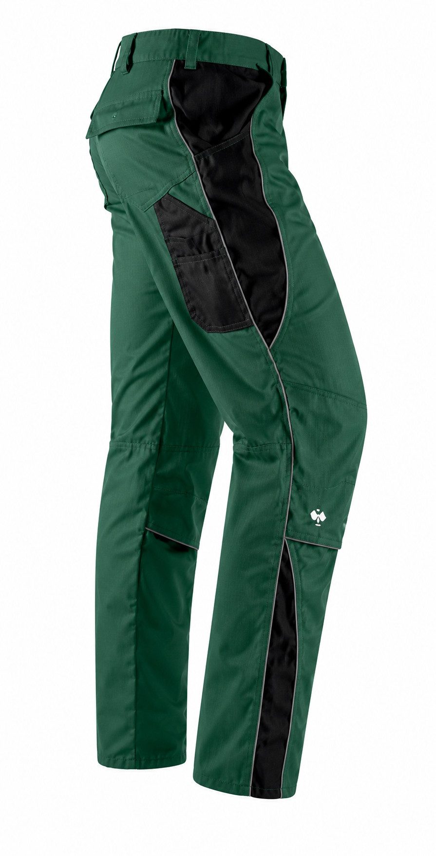 Engelbert Strauss Arbeitsbundhose Strauss Bundhose e.s.active Arbeitshose Flexbelt grün/schwarz seitlich dehnbarer Flexbelt-Bund, Reflexbiesen