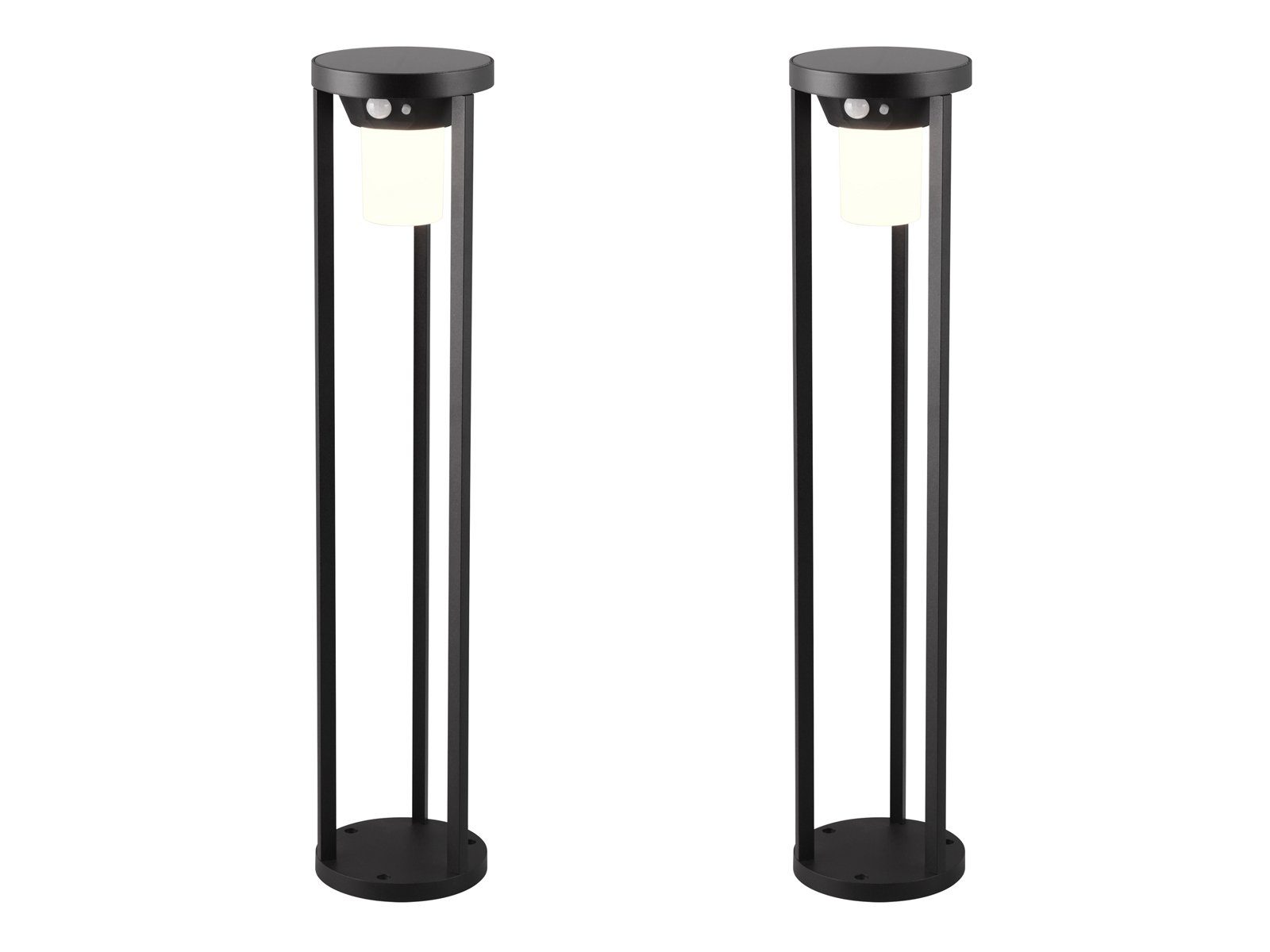 TRIO Leuchten LED Solarleuchte, Bewegungsmelder, LED fest integriert, Warmweiß, 2er SET Solar-Beleuchtung Garten, Wegbeleuchtung Außen, Höhe 60cm