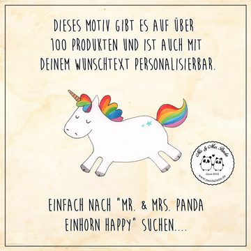 Mr. & Mrs. Panda Bierglas Einhorn Happy - Transparent - Geschenk, fröhlich, Unicorn, Einhörner, Premium Glas, Individuell graviert