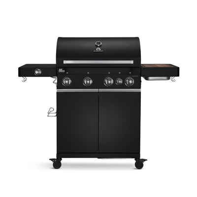 BURNHARD Gasgrill Big Fred, 4-Brenner, 900 Grad Infrarot-Keramikbrenner, Heckbrenner, 2023er Version, 20,2 kW Grill 4 Brenner Black Series, Pulverbeschichteter Stahl