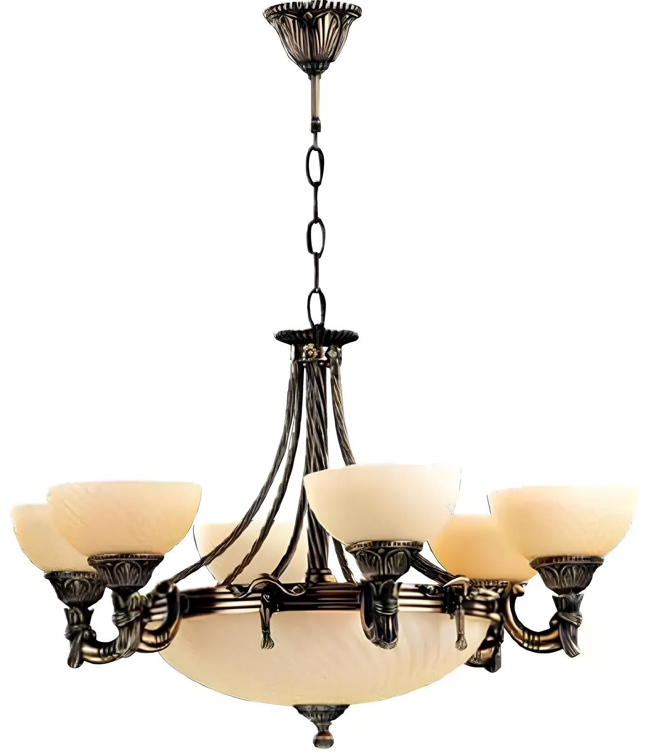 JVmoebel Kronleuchter Beige Lüster Deckenleuchter Modern Kronleuchter Deckenlampe Glas, Leuchtmittel wechselbar, Made in Europa