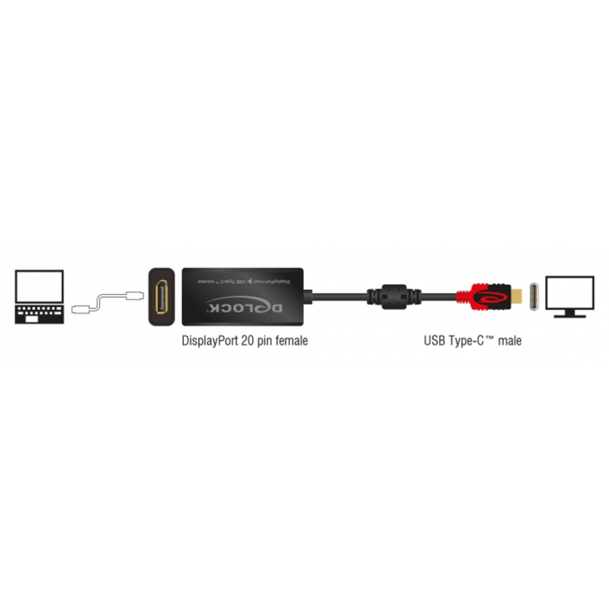 Delock DeLOCK USB Adapter, USB-C Stecker > DisplayPort Computer-Kabel