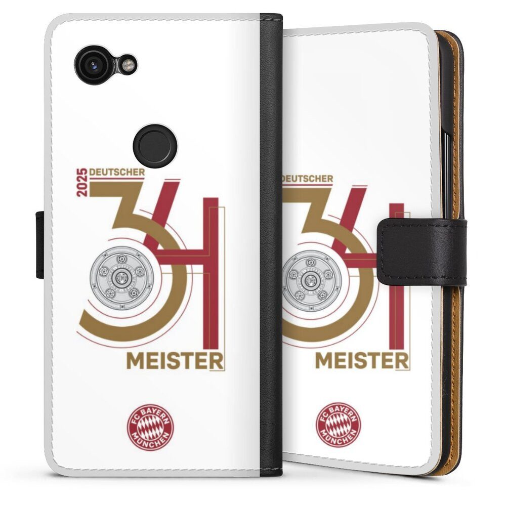 DeinDesign Handyhülle FC Bayern München Meister Offizielles Lizenzprodukt, Google Pixel 3a Hülle Flip Case Klapphülle Handytasche Leder