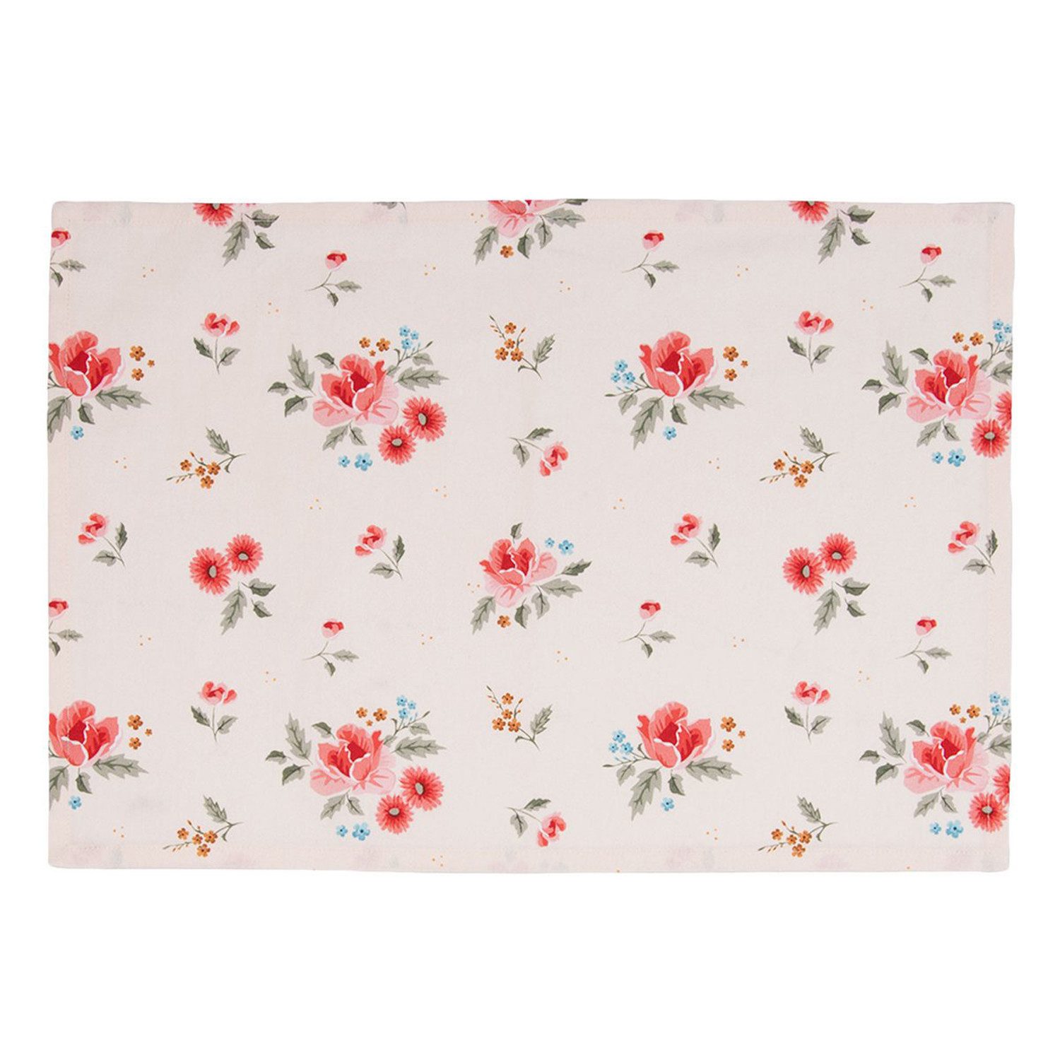 Clayre & Eef Platzset Little Rose Collection, (Set, 2-St., 2-teilig), Tischsets Platzsets (2 Stück) Platzdeckchen ca.48x33cm Baumwolle