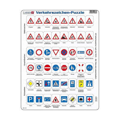 Larsen Puzzle »Rahmen-Puzzle, 26 Teile, 36x28 cm, Verkehrszeichen«, Puzzleteile
