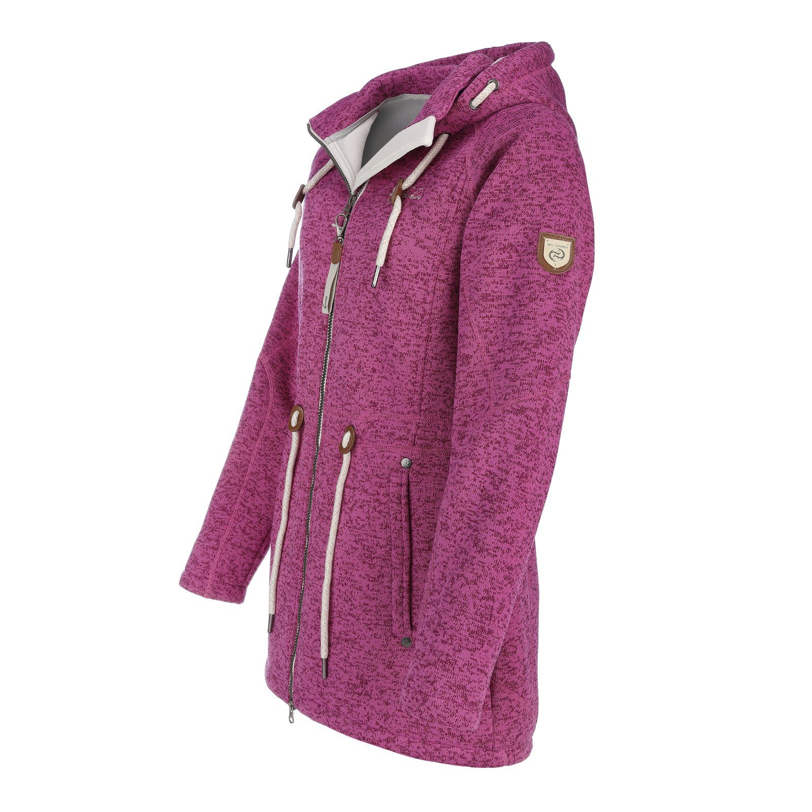 - Wollmantel melange Fleece-Mantel Damen Fashion beere Kapuze Fleecejacke mit Peter-Ording Dry St. Wärmende dunkle