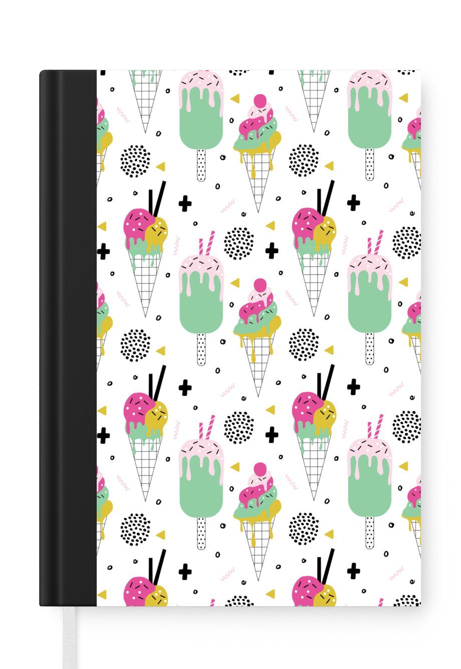 MuchoWow Notizbuch Sommer - Design - Eiscreme, Journal, Merkzettel, Tagebuch, Notizheft, A5, 98 Seiten, Haushaltsbuch