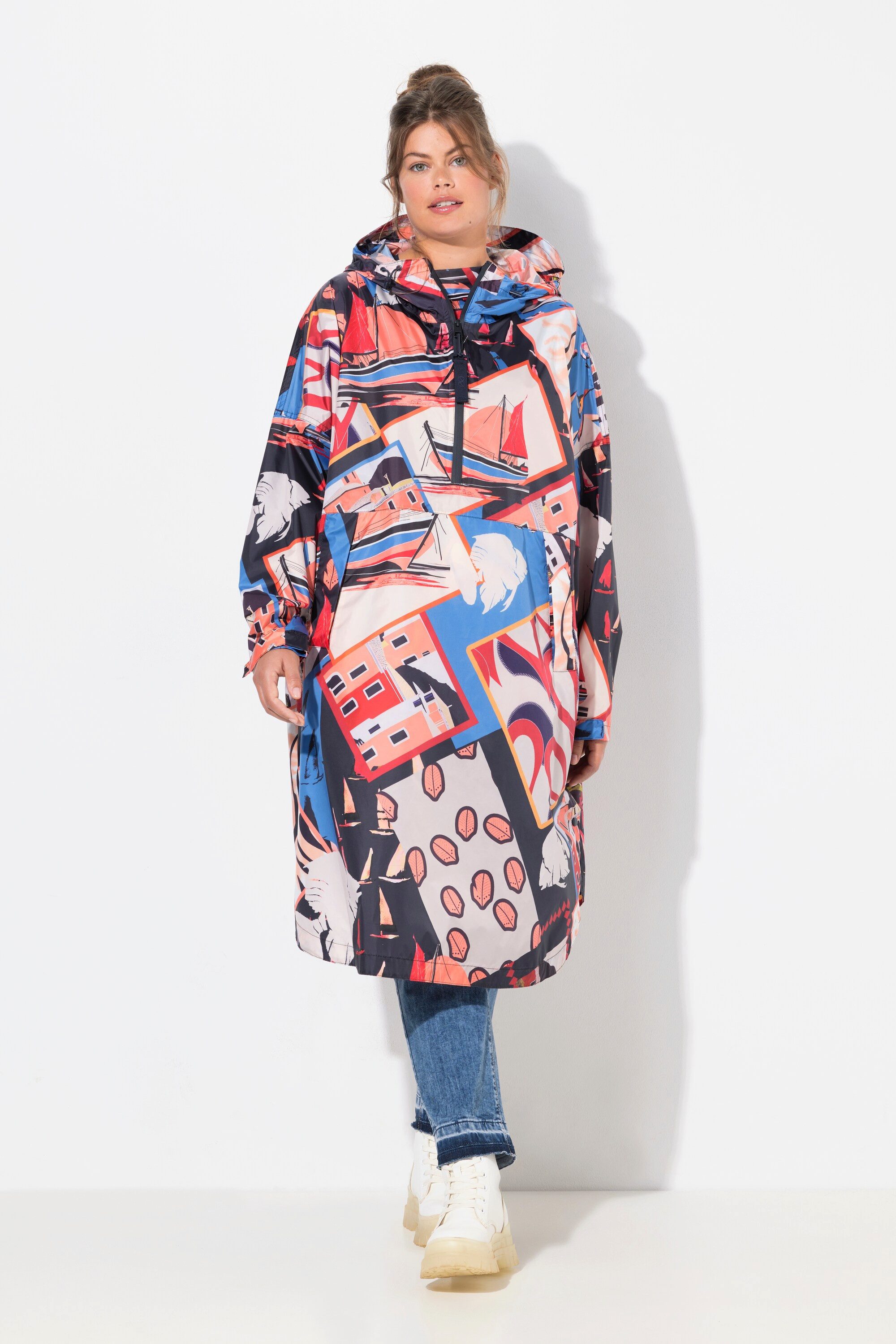 Laurasøn Funktionsjacke Funktions-Regencape Unisex Print Kapuze