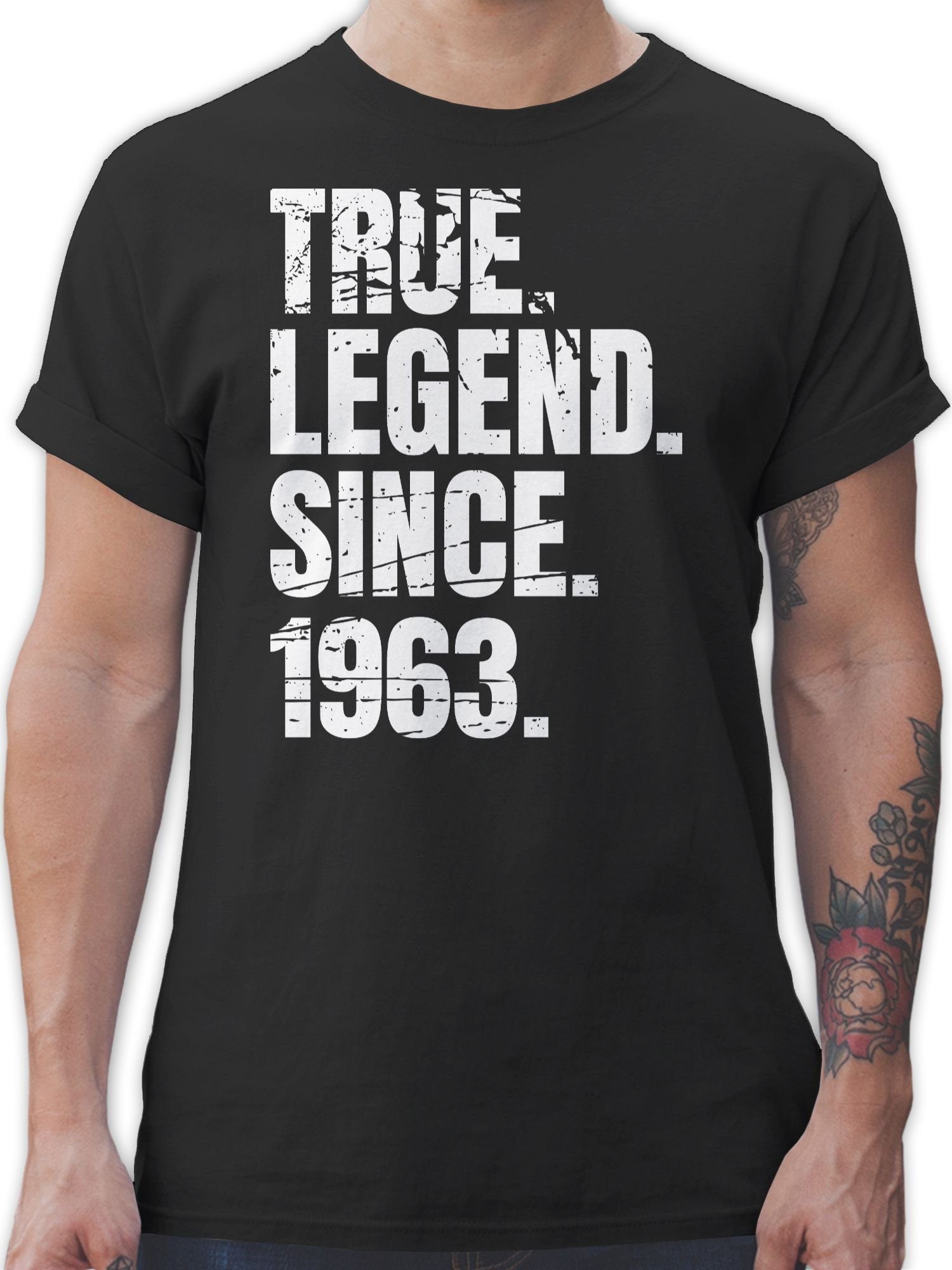 Shirtracer T-Shirt True Legend since 1963 Vintage 60. Geburtstag 01 Schwarz