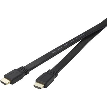 SpeaKa Professional High Speed HDMI-Flat-Kabel mit Ethernet 5 m HDMI-Kabel, (5.00 cm)