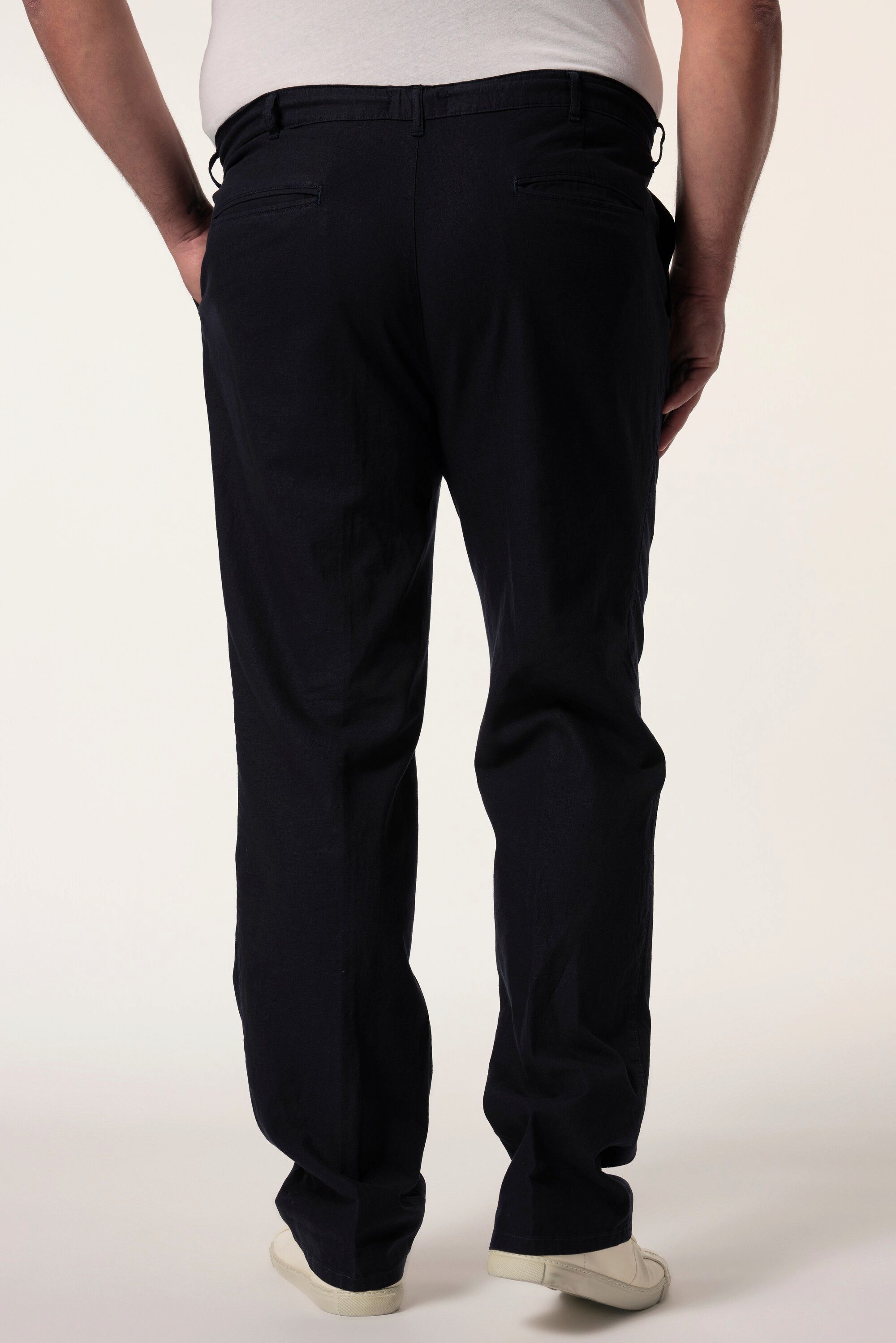 Men Plus Schlupfhose Leinenmix-Hose Relaxed Fit Elastikbund