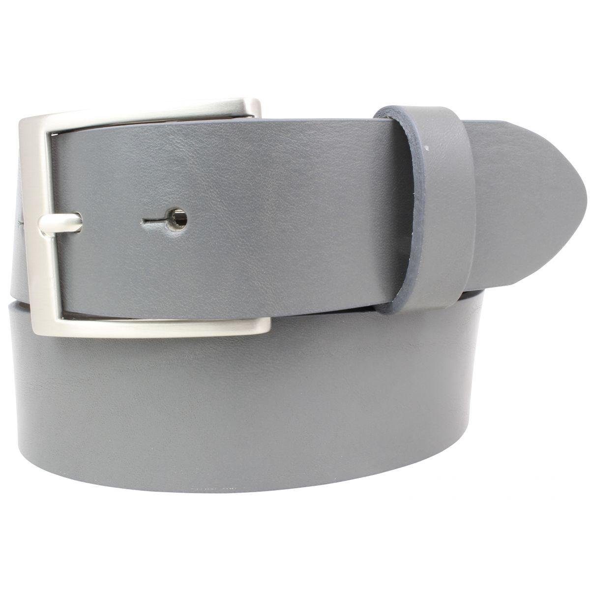 BELTINGER Ledergürtel Hochwertiger Gürtel mit Edelstahl-Gürtelschnalle aus Vollrindleder 4 c Dunkelgrau, Silber