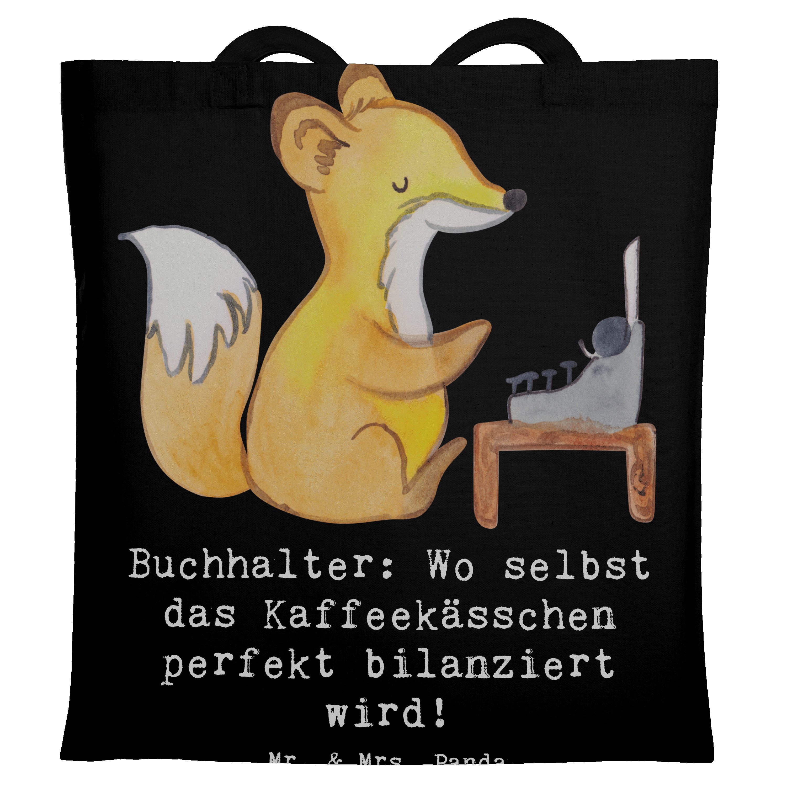Tragetasche Buchhalter Balance - Schwarz - Geschenk, Buchhaltung, Detail, handgef