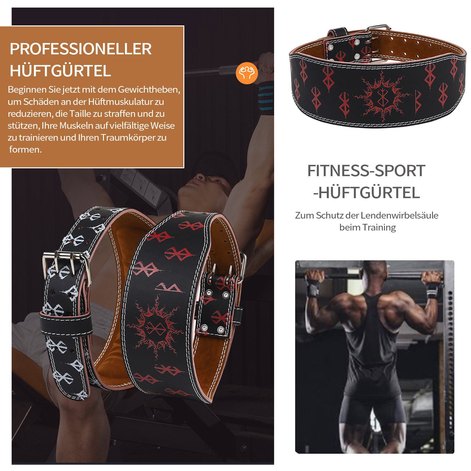 Refttenw Ledergürtel Gewichthebergürtel,Leather Weightlifting Belt,Fitness- günstig online kaufen