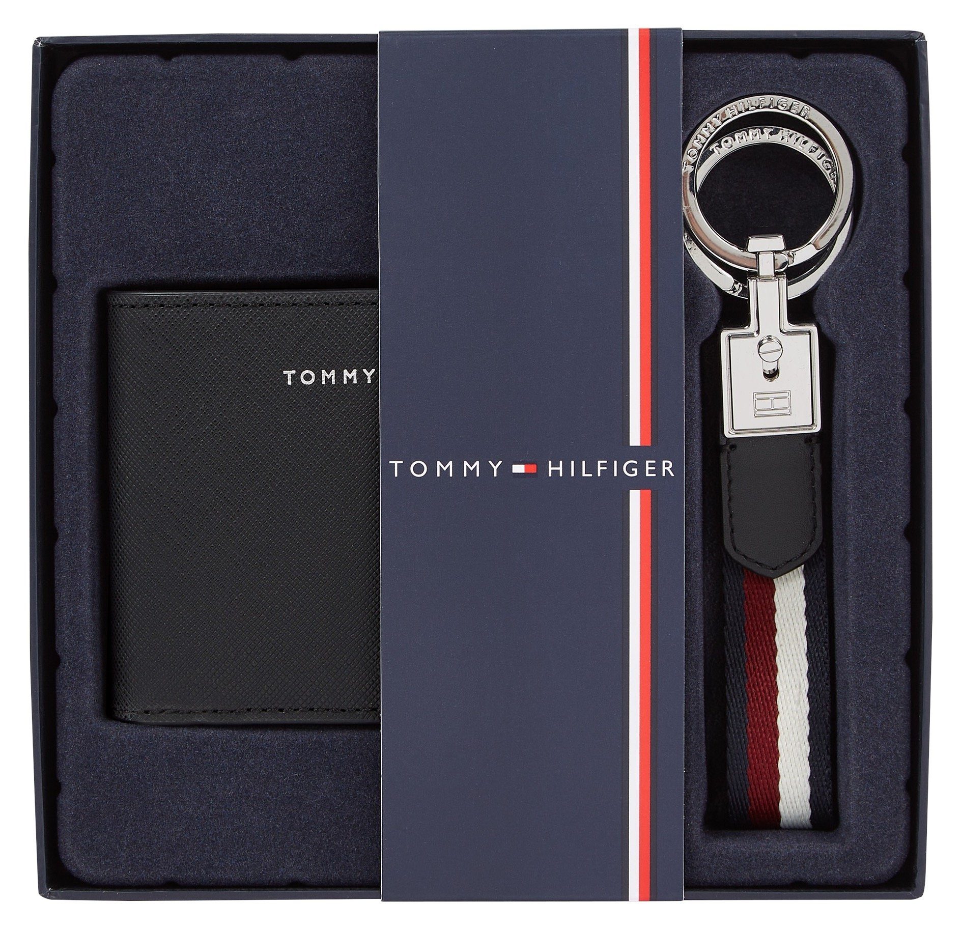 2-tlg., KEY Tommy CC & schönes Hilfiger (Set, WALLET FOB Börse+Anhänger), Geldbörse Geschenkset MINI GP