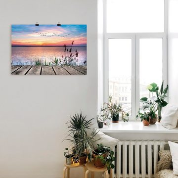 Artland Wandbild Der See in den Farben der Wolken, Gewässer (1 St), als Alubild, Outdoorbild, Leinwandbild, Poster, Wandaufkleber