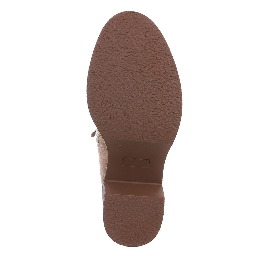 Ital-Design Elegante Ankle Boots mit Blockabsatz für Damen Plateaustiefelette (90598752) Blockabsatz Stiefeletten in Hellbraun