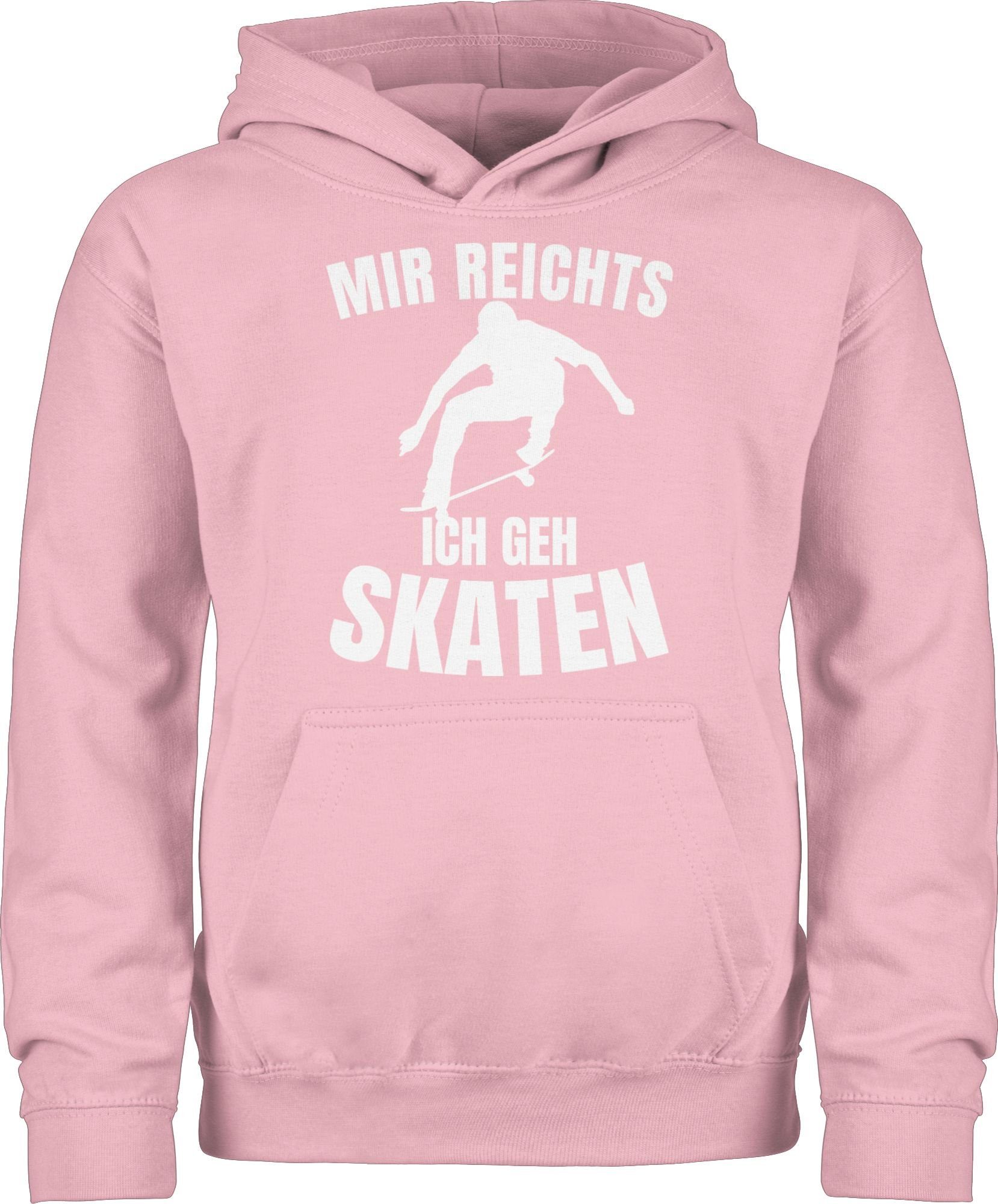 Shirtracer Hoodie Mir reichts ich geh Skaten - weiß Kinder Sport Kleidung 3 Hellrosa