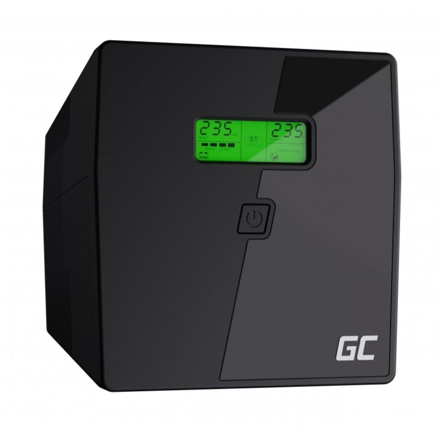 Green Cell USV-Anlage Sinuswelle, ms Schaltzeit: modifizierter LCD 1000VA Stromversorgung, 600W 2-6 Display, Unterbrechungsfreie typische UPS/USV