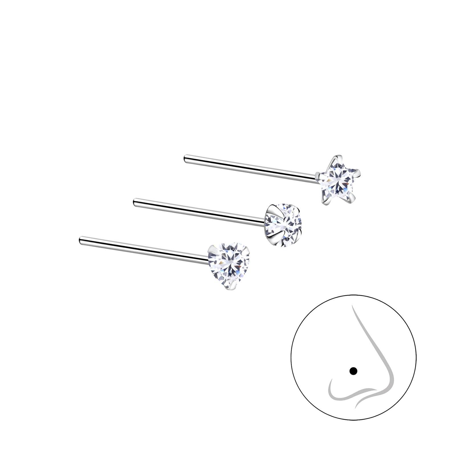 Monkimau Nasenpiercing 3mm Zirkonia Nasenstecker Set günstig online kaufen