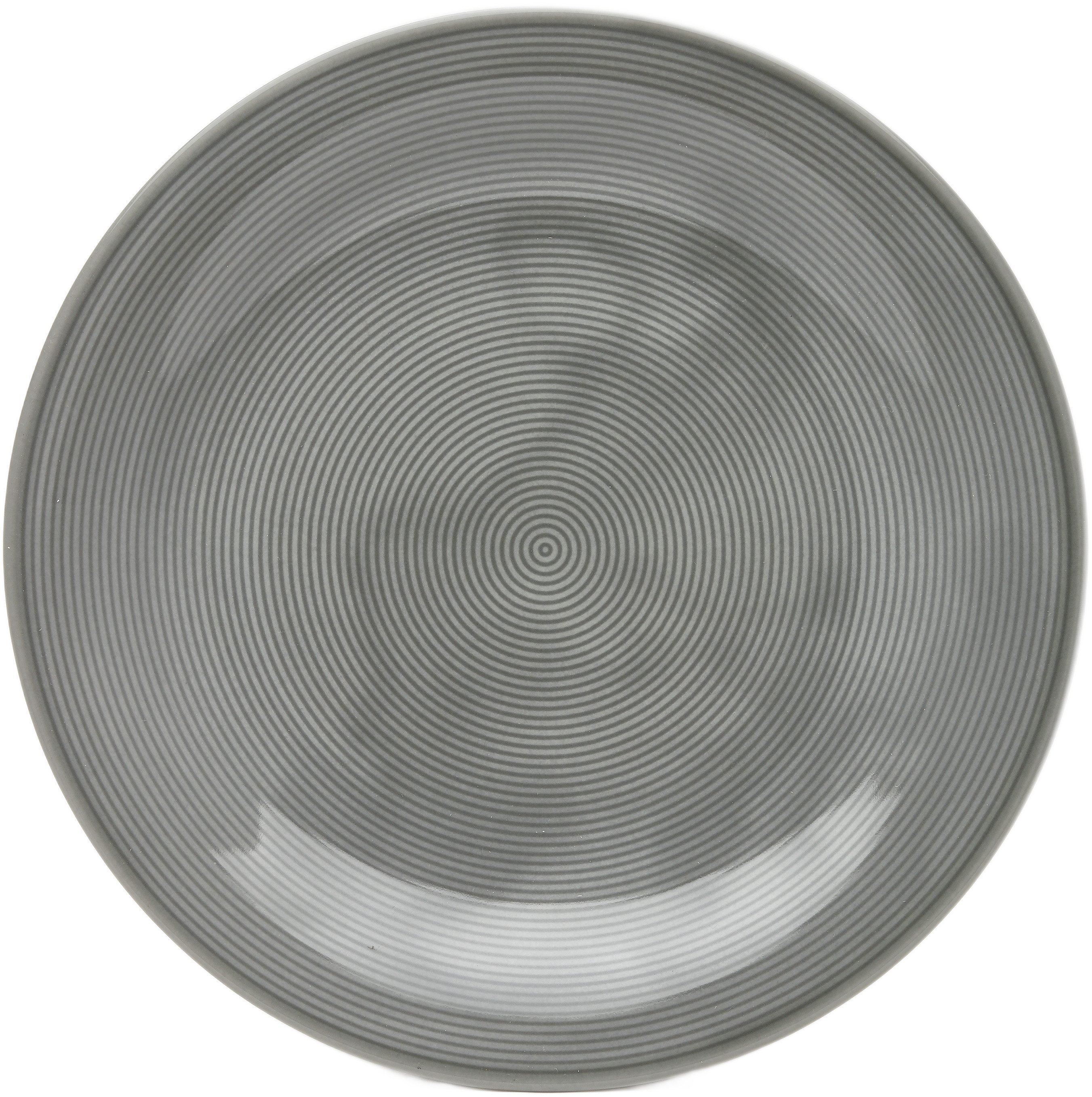 van Well Speiseteller Teller Set, Jive, flacher Teller 25 cm, 6 Stück, (6 St), dezentes Spiraldekor, spülmaschinen-und mikrowellengeeignet
