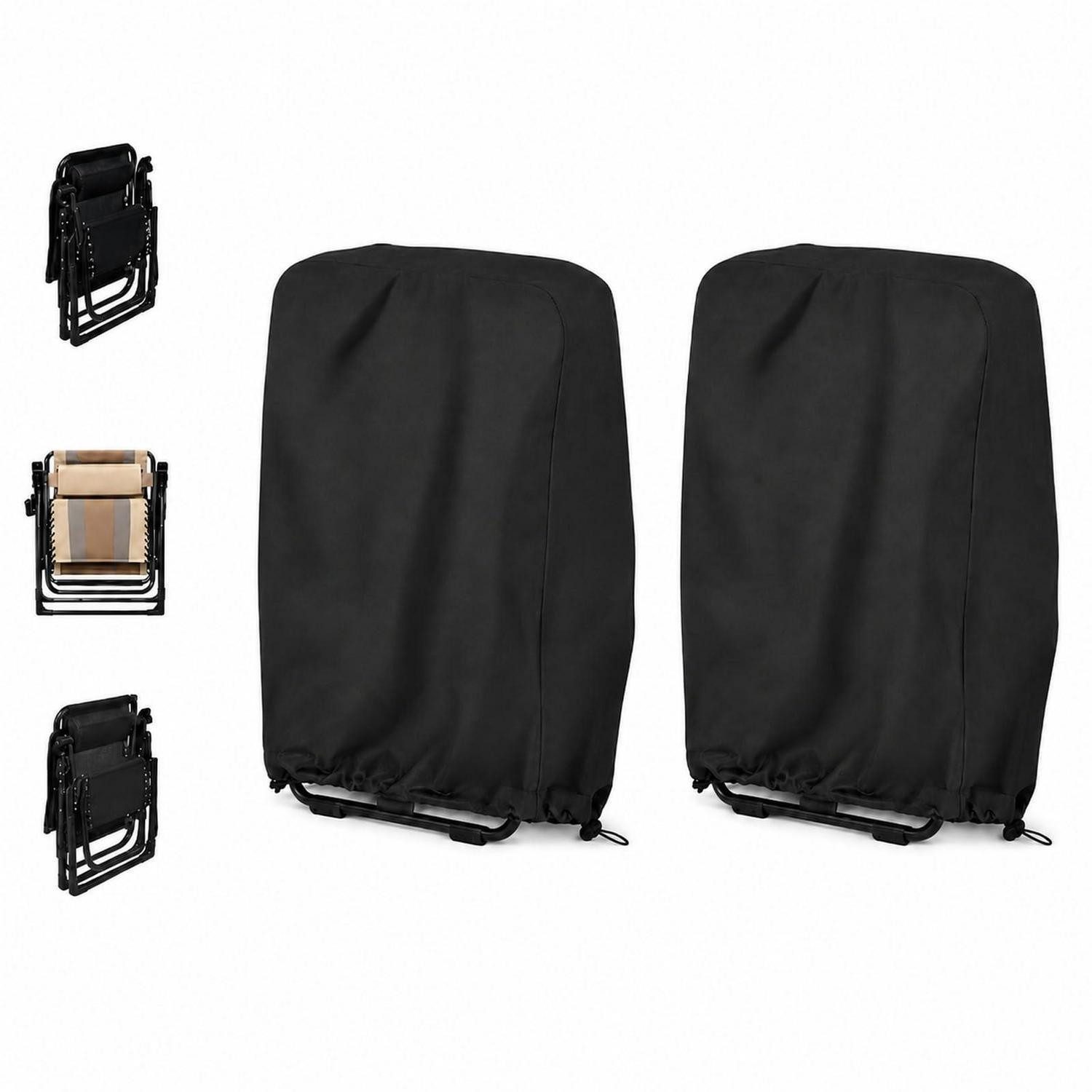LuxusKollektion Gartenmöbel-Schutzhülle Klappstuhl Schutzhülle 2er Set 210D (2-St)