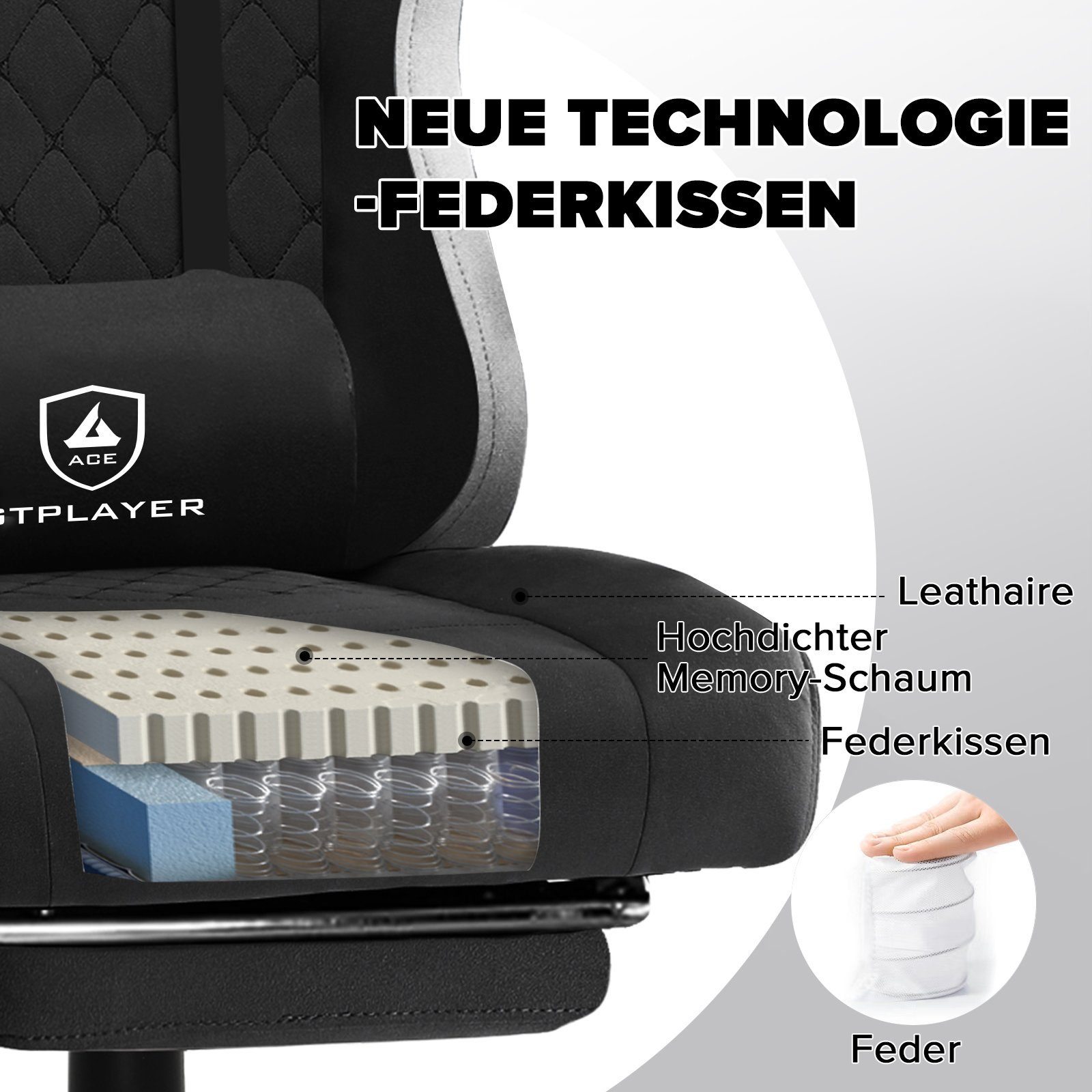 GTPLAYER Gaming-Stuhl Ergonomischer Gaming Sessel Schreibtischstuhl günstig online kaufen