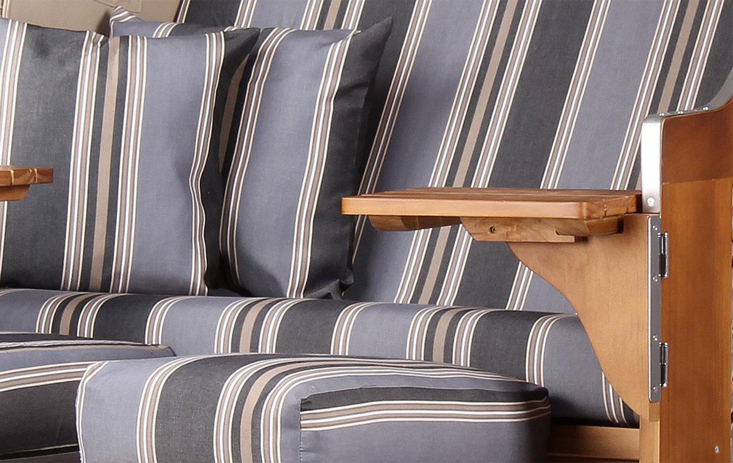 bene living Strandkorb Schleswig Pinie 2-Sitzer - PE mokka - Modell 555, BxTxH: 120x80x160 cm, Volllieger, Ostsee-Strandkorb