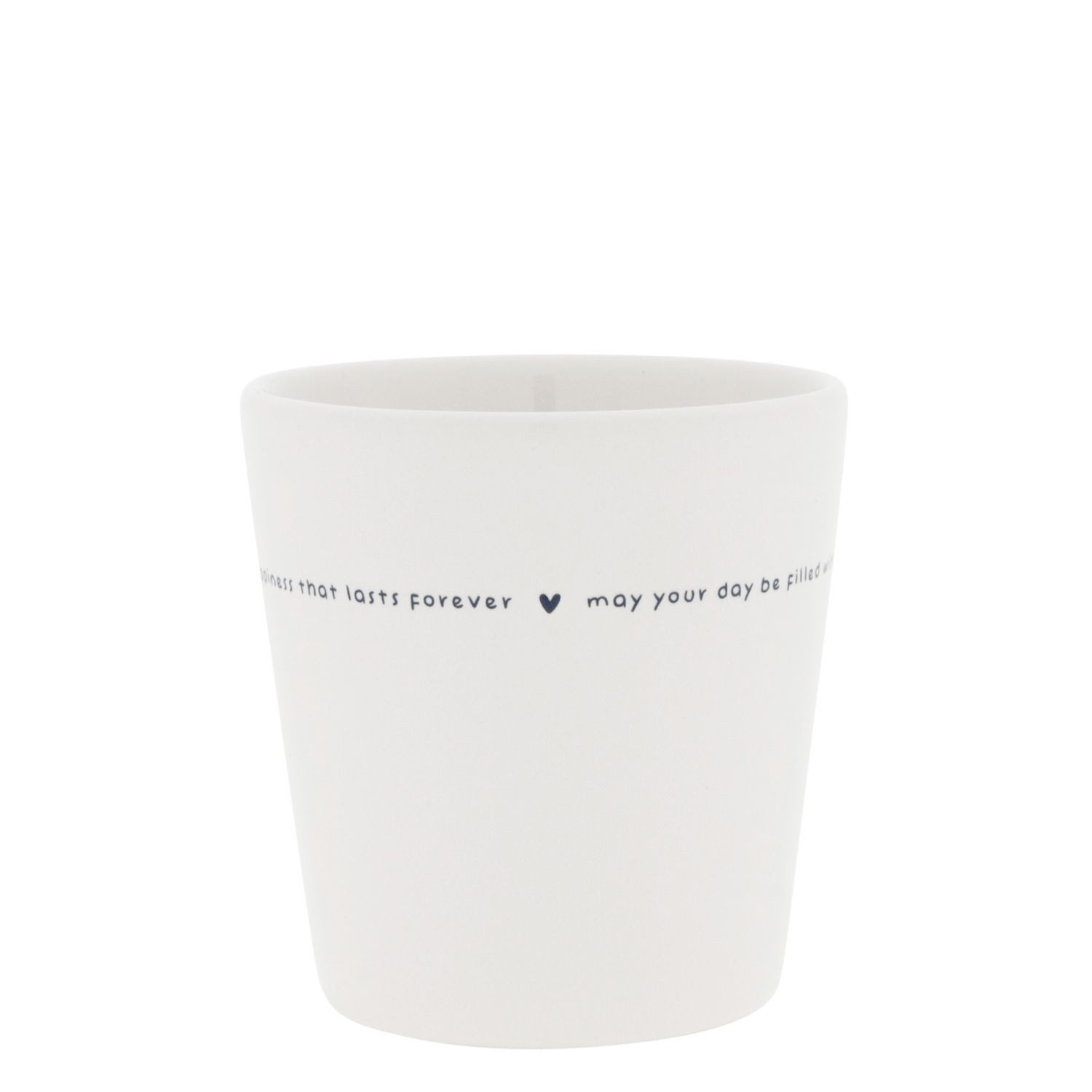 Bastion Collections Tasse Schwarzes Herz, Keramik, Spülmaschinengeeignet, Weiß, Schriftzug, H: 9cm