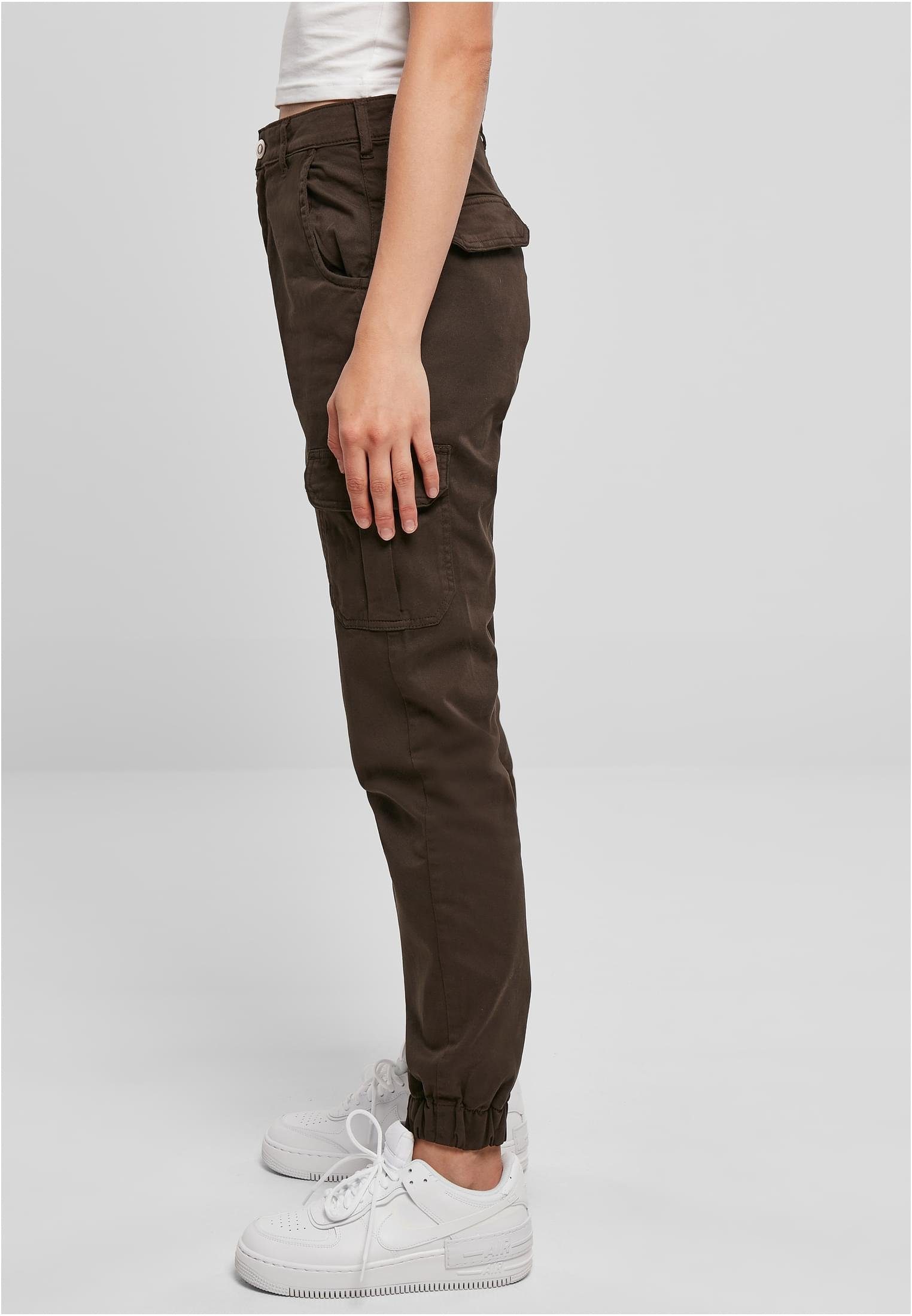 Waist brown URBAN Cargohose Ladies High Cargo Pants CLASSICS Damen (1-tlg)