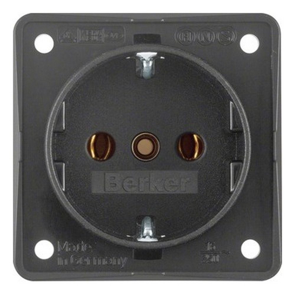 Berker Unterputz-Steckdose, 1f anthrazit matt INTEGRO Einbau IP44 horizontal/vertikal Vollplatte