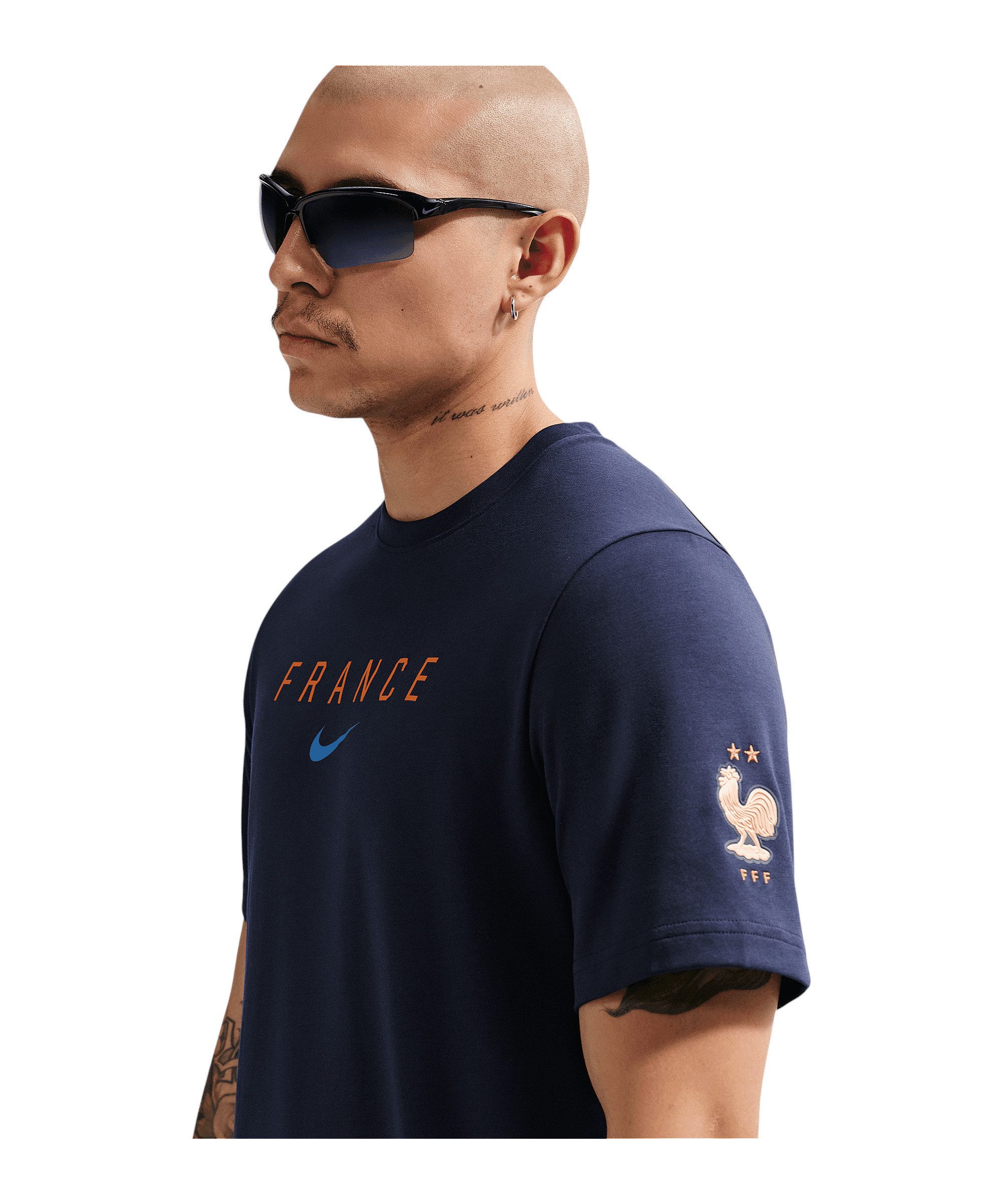 Nike T-Shirt Nike Performance FFF Frankreich Primary T-Shirt Baumwolle – Bild 5 von 5