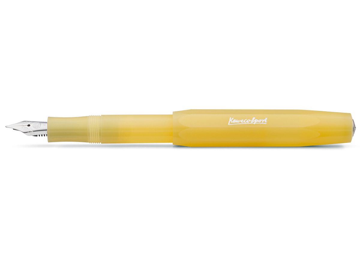 Kaweco Füllfederhalter Kaweco FROSTED Sport Füllhalter Sweet Banana, Extra Breit Stahl blank