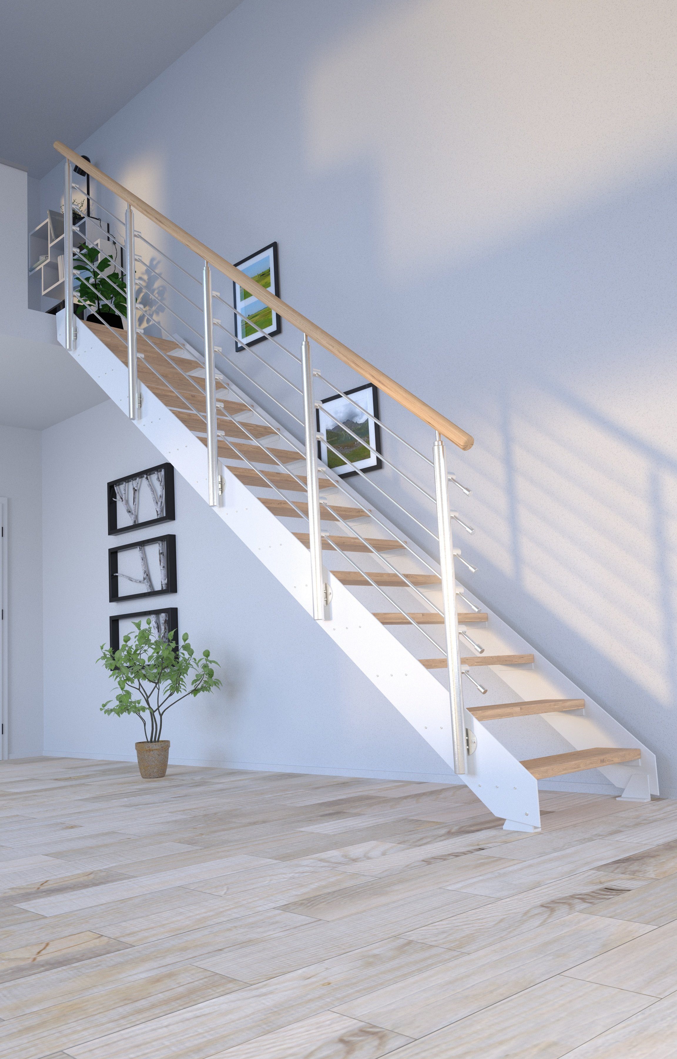 Stufen Systemtreppe offen, Starwood Design, Kos, Geteilte