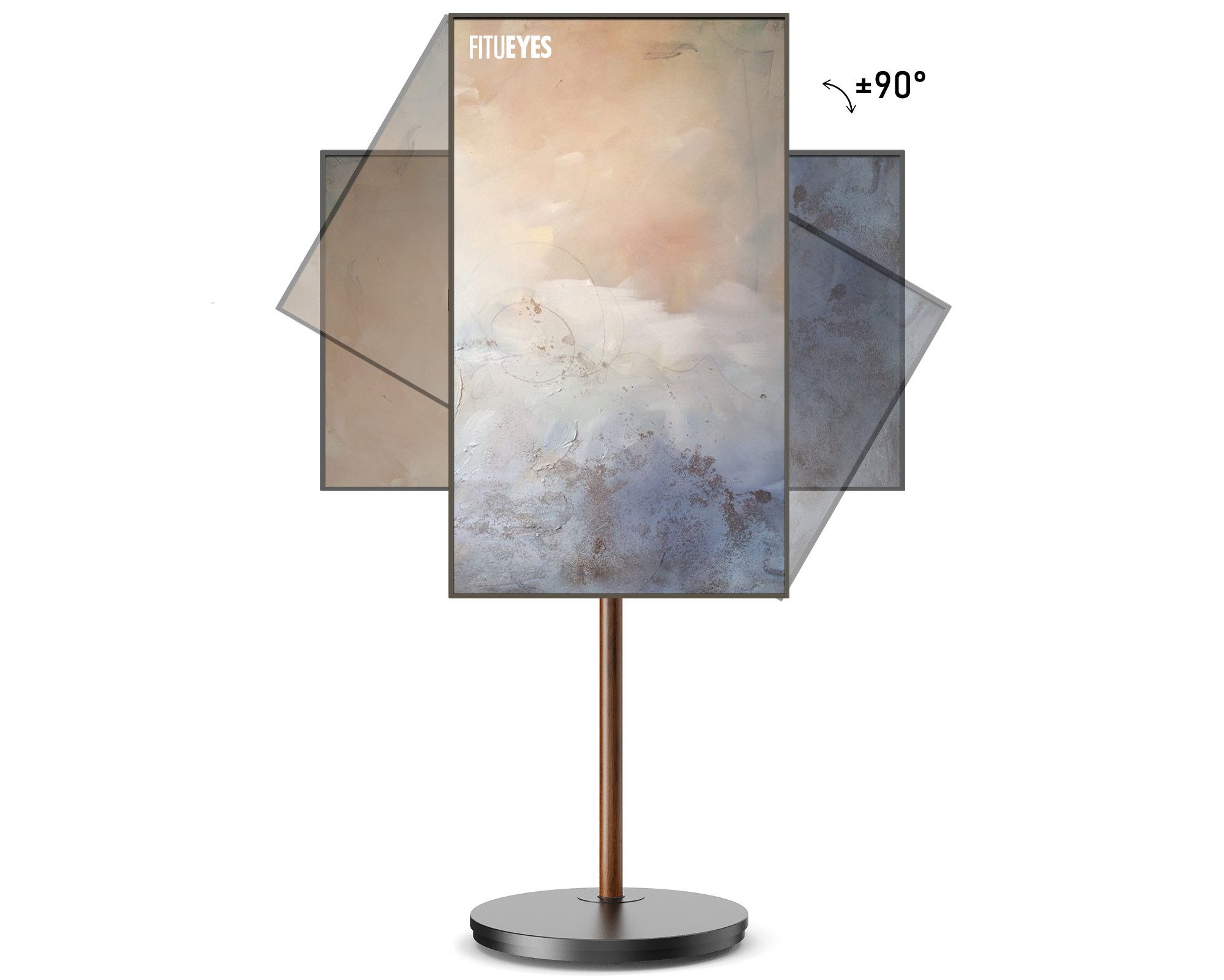 FITUEYES TV-Ständer mit Lenkrollen, ±90° drehbar, 24-48 Zoll, (bis 48,00 Zoll, höhenverstellbar, ±15° neigbar)