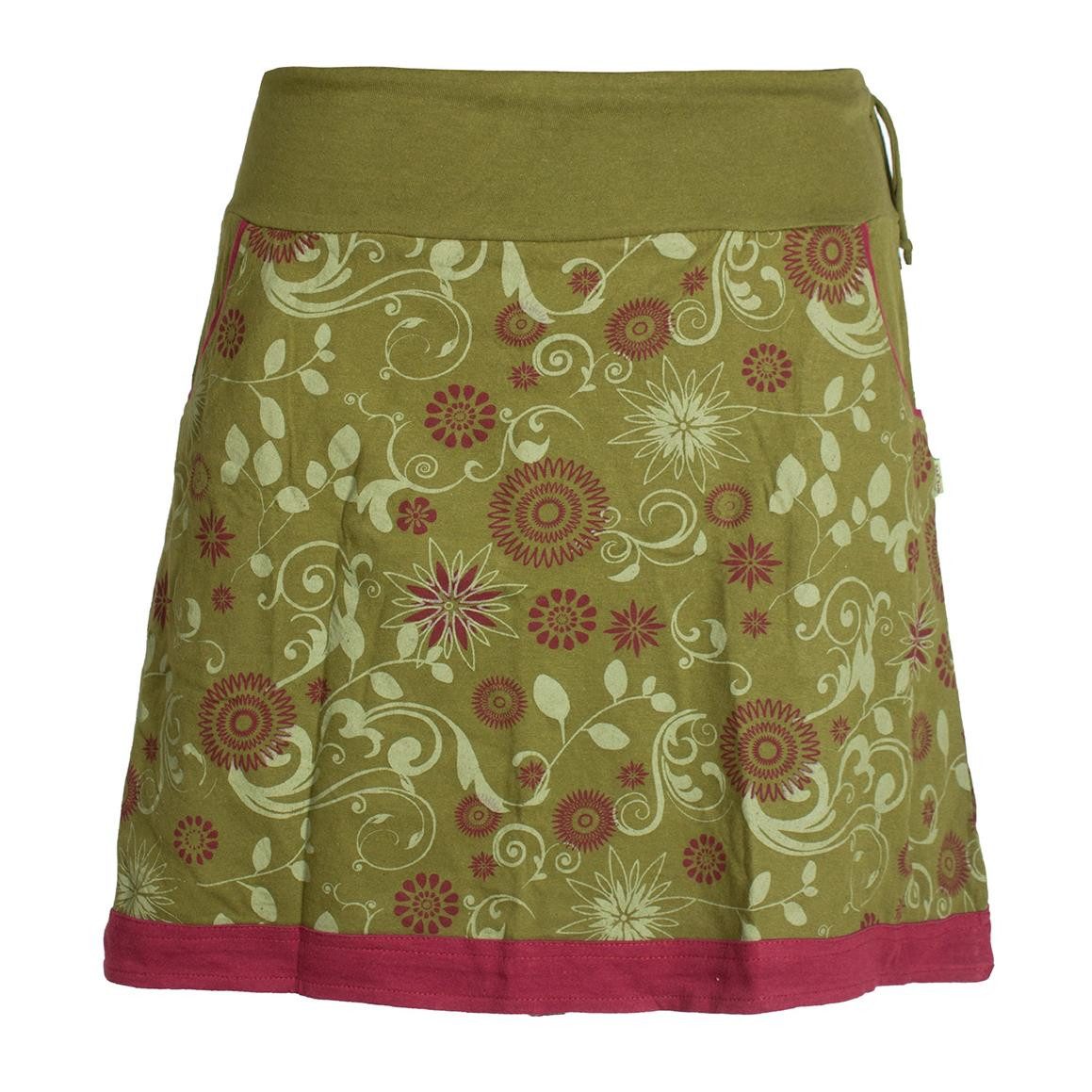 A-Linien-Rock Lagenlook Blumen-Rock mit Mandalas Tribals Druck