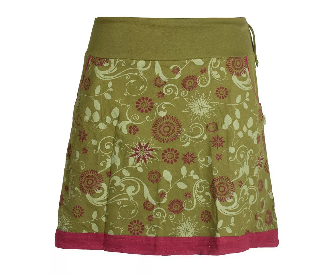 Vishes A-Linien-Rock Lagenlook Blumen-Rock mit Mandalas Tribals Druck Cacheur, Goa, Hippie, Boho Style