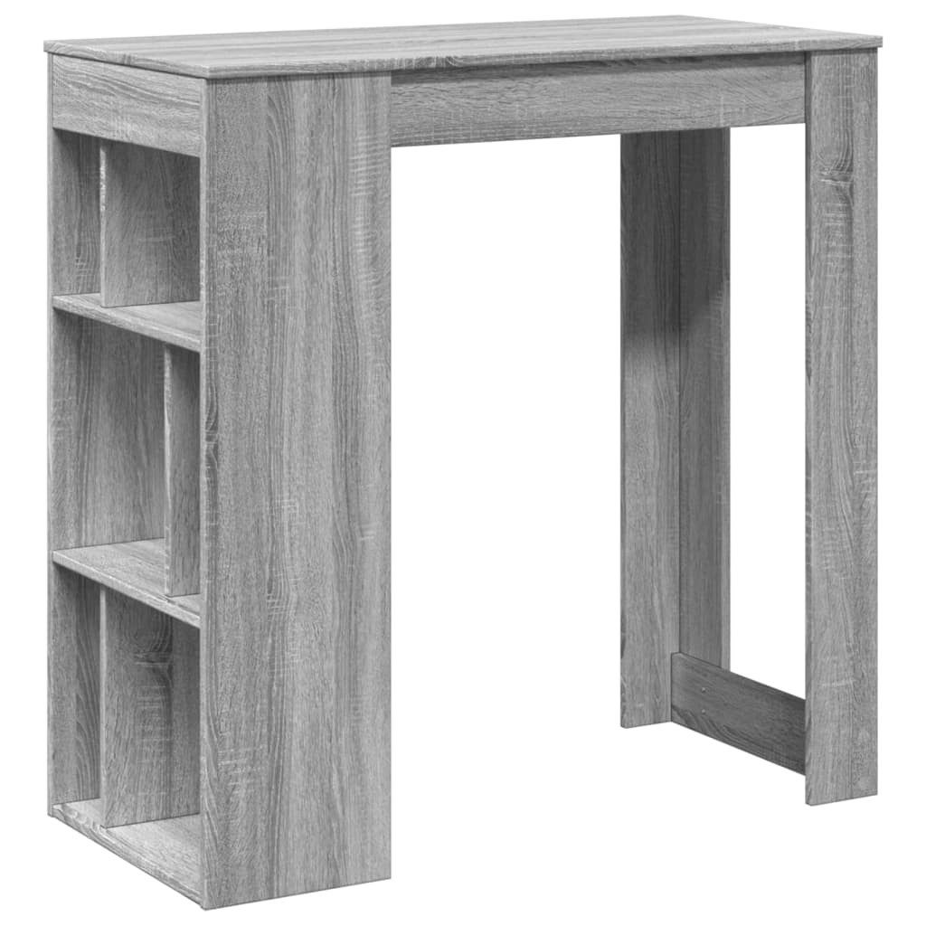 vidaXL Esstisch Bartisch mit Regal Grau günstig online kaufen