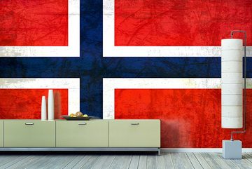 WandbilderXXL Fototapete Norwegen, glatt, Länderflaggen, Vliestapete, hochwertiger Digitaldruck, in verschiedenen Größen