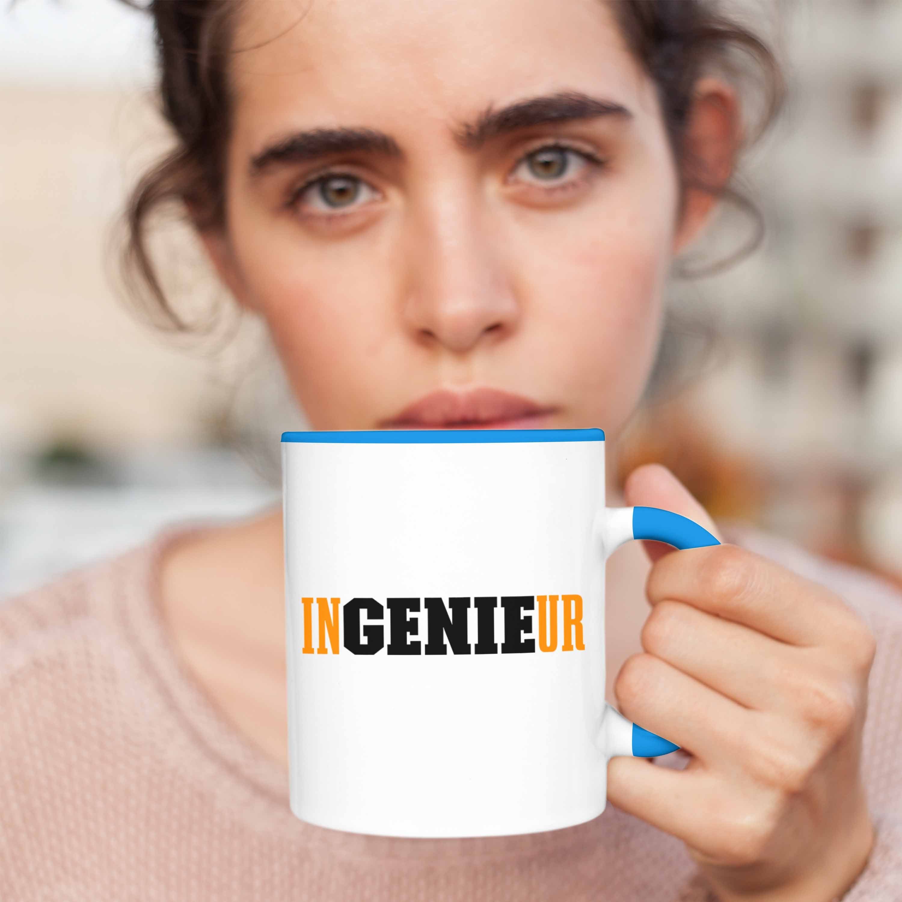 Trendation Tasse Tasse Ingenieur Gadget Ingeneur Blau Geschenk Trendation Kaffeetasse - Geschenkidee