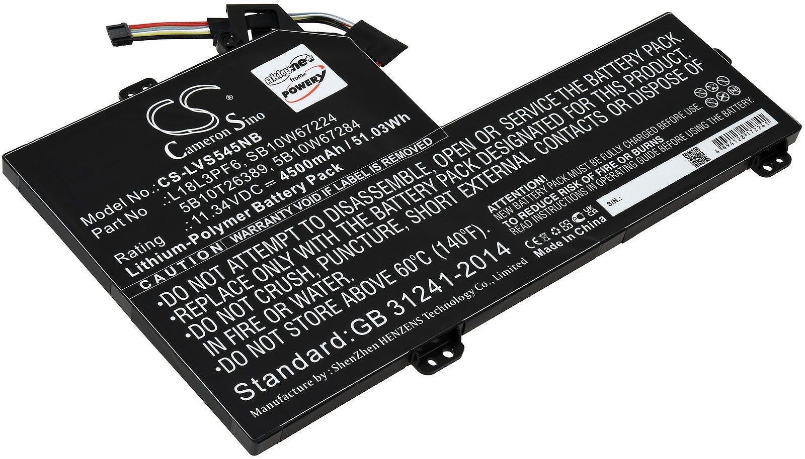 IdeaPad Powery V) für 4500 Akku Lenovo mAh GTX S540-15IWL (11.34 Laptop-Akku