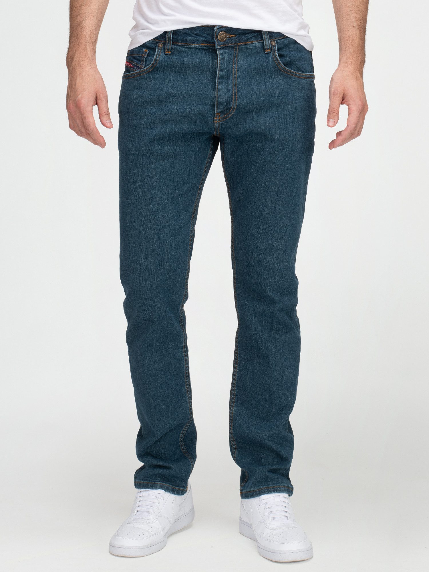 Lorenzo Loren Straight-Jeans Herren Jeans Stretch Blau LL-4015